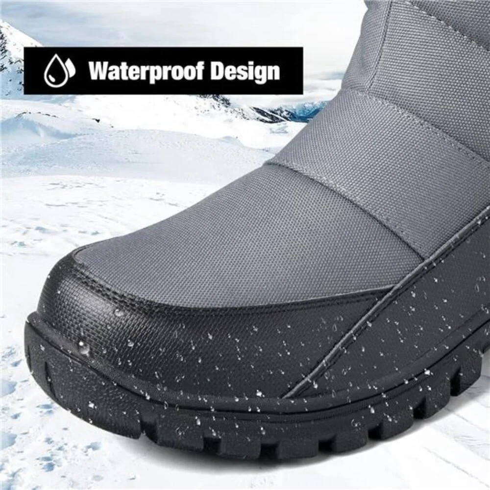 Men's Winter Snow Boots Waterproof Insulated Mid-Calf Boots